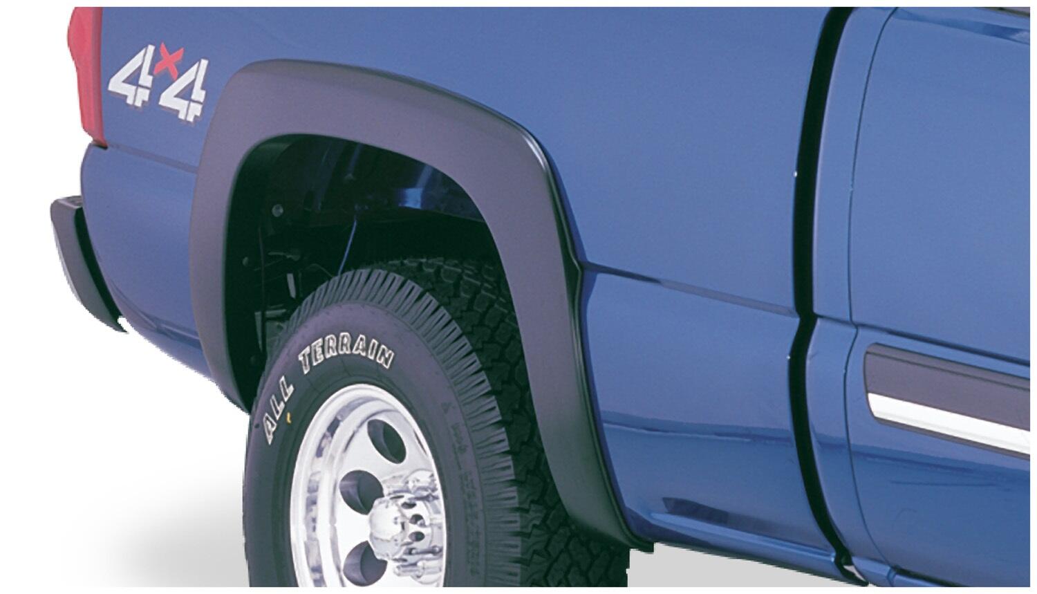 Black OE Style Smooth Finish 4-Piece Fender Flare Set For 2003-2007 Chevrolet Silverado Trucks (Check Application Guide) Bushwacker