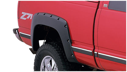 Black Pocket/Rivet Style Smooth Finish 4-Piece Fender Flare Set For 1988-2000 Chevrolet/GMC Trucks (Check Application Guide) Bushwacker