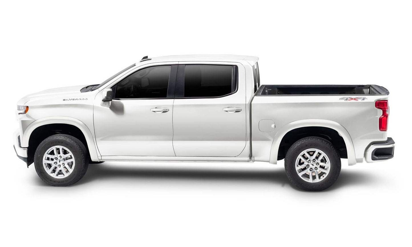 Summit White OE Style Smooth Finish 4-Piece Fender Flare Set For 20-21 Chevrolet Silverado 1500 2022 Chevrolet Silverado 1500 Ltd Bushwacker