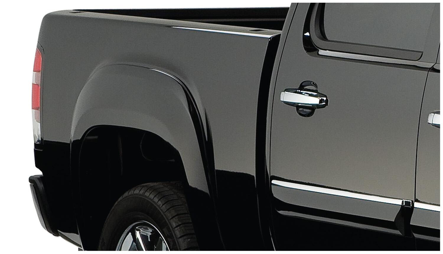 Black OE Style Smooth Finish 4-Piece Fender Flare Set For 2007-2013 GMC Sierra 1500 Fits 69.3 Inch Bed Bushwacker