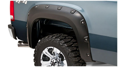Black Boss Pocket/Rivet Style Smooth Finish 4-Piece Fender Flare Set For 2007-2010 GMC Sierra 2500 Hd/3500 Hd (Excludes Dually) Bushwacker