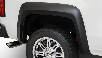 Black Extendafender Style Smooth Finish 4-Piece Fender Flare Set For 2014-2015 GMC Sierra 1500 Fits 69.3 Inch Bed Bushwacker