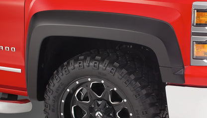 Black Extendafender Style Smooth Finish 4-Piece Fender Flare Set For 2019 Chevrolet Silverado 1500 Ld, 2014-2018 Silverado 1500, 2015-2019 Silverado 2500 Hd/3500 Hd Fits 78.8/97.8 Inch Bed Bushwacker