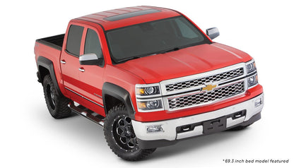 Black Extendafender Style Smooth Finish 4-Piece Fender Flare Set For 2019 Chevrolet Silverado 1500 Ld, 2014-2018 Silverado 1500, 2015-2019 Silverado 2500 Hd/3500 Hd Fits 78.8/97.8 Inch Bed Bushwacker