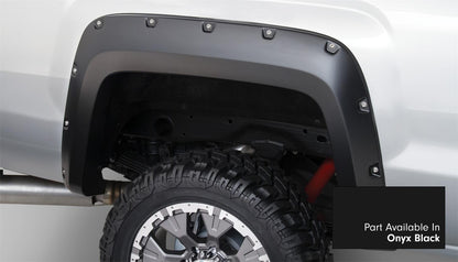 Pocket/Rivet Style Color Matched Onyx Black 4-Piece Fender Flare Set For 2017-2019 Sierra 2500 Hd/3500 Hd Bushwacker