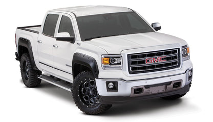 Black Pocket/Rivet Style Smooth Finish 4-Piece Fender Flare Set For 2016-2018 GMC Sierra 1500 (Incl Limited) Fits 69.3 Inch Bed Bushwacker