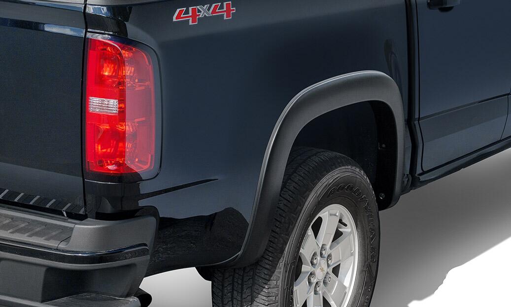 Black OE Style Smooth Finish 4-Piece Fender Flare Set For 2015-2020 Chevrolet Colorado Bushwacker