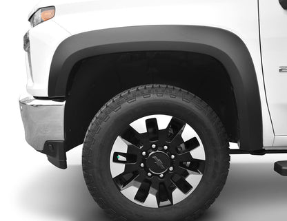 Black Extendafender Style Smooth Finish 4-Piece Fender Flare Set For 2020-2026 Chevrolet Silverado 2500/3500 Bushwacker