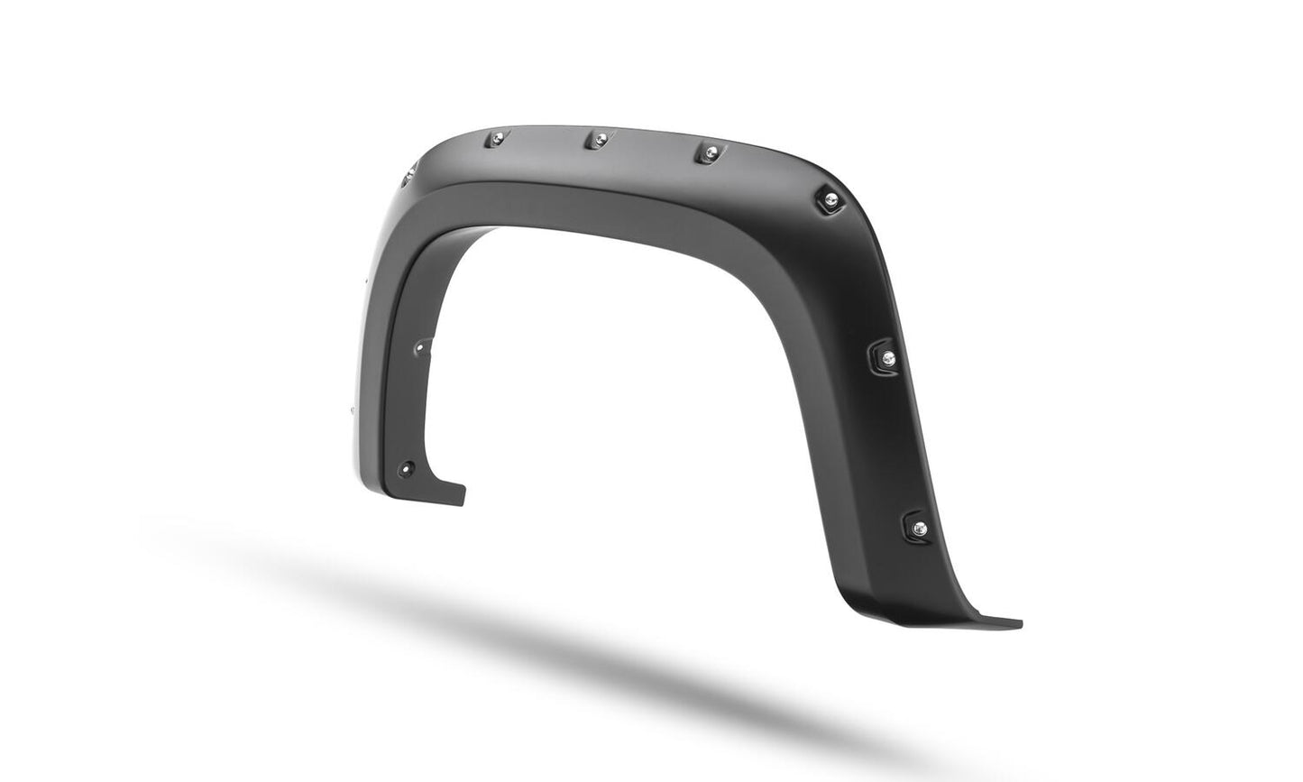 Black Pocket/Rivet Style Smooth Finish 4-Piece Fender Flare Set For 2021-2022 Chevrolet Colorado 74.0 In Bed Bushwacker
