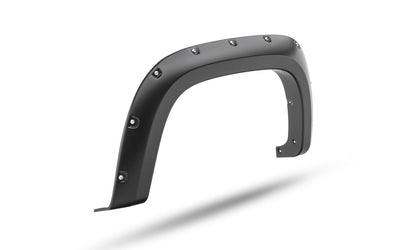 Black Pocket/Rivet Style Smooth Finish 4-Piece Fender Flare Set For 2021-2022 Chevrolet Colorado 74.0 In Bed Bushwacker