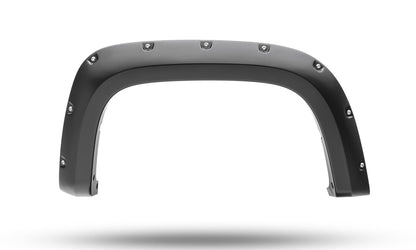 Black Pocket/Rivet Style Smooth Finish 4-Piece Fender Flare Set For 2021-2022 Chevrolet Colorado 74.0 In Bed Bushwacker