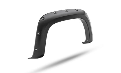 Black Pocket/Rivet Style Smooth Finish 4-Piece Fender Flare Set For 2021-2022 Chevrolet Colorado 74.0 In Bed Bushwacker