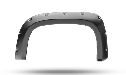 Black Pocket/Rivet Style Smooth Finish 4-Piece Fender Flare Set For 2021-2022 Chevrolet Colorado 74.0 In Bed Bushwacker