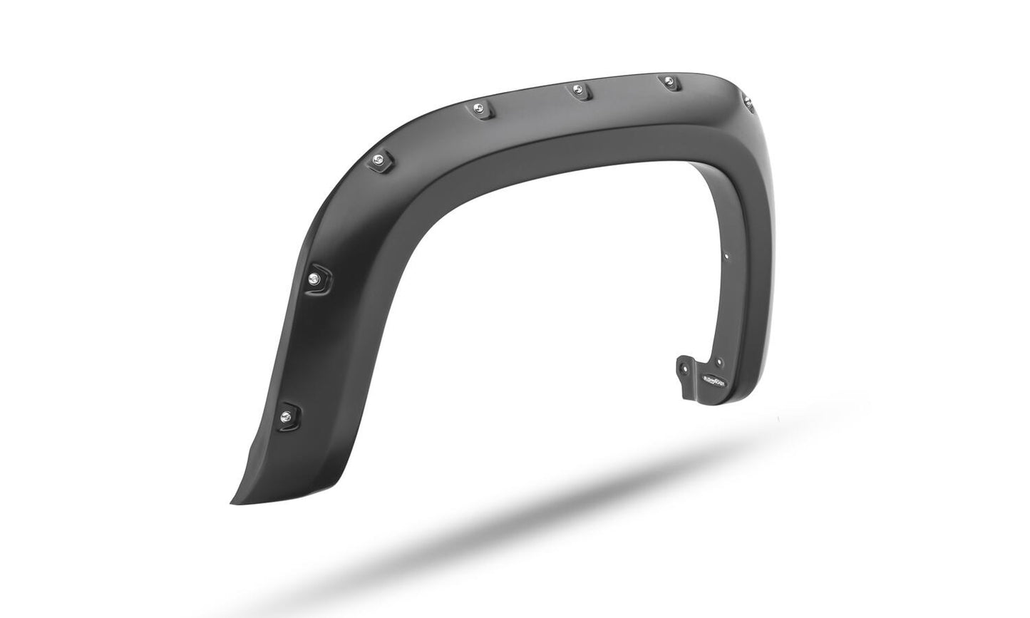 Black Pocket/Rivet Style Smooth Finish 4-Piece Fender Flare Set For 2021-2022 Chevrolet Colorado 74.0 In Bed Bushwacker