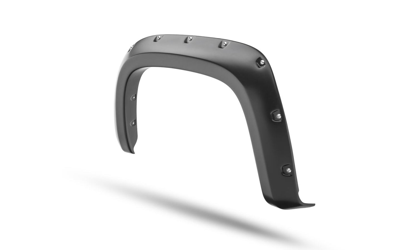 Black Pocket/Rivet Style Smooth Finish 4-Piece Fender Flare Set For 2021-2022 Chevrolet Colorado 74.0 In Bed Bushwacker