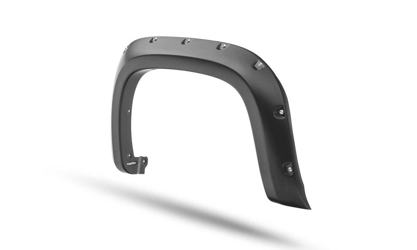 Black Pocket/Rivet Style Smooth Finish 4-Piece Fender Flare Set For 2021-2022 Chevrolet Colorado 74.0 In Bed Bushwacker