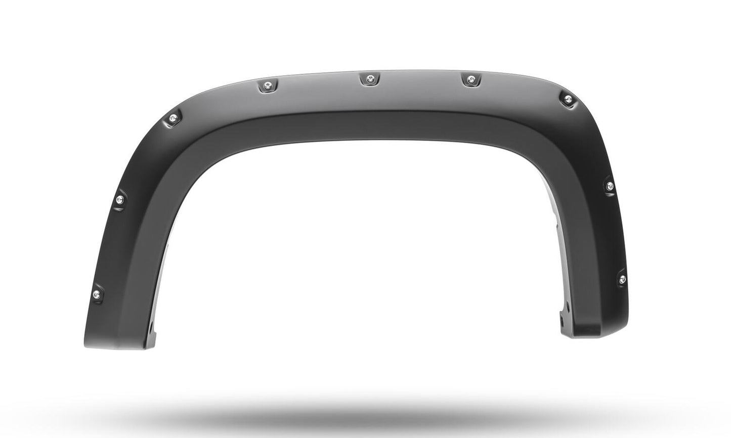 Black Pocket/Rivet Style Smooth Finish 4-Piece Fender Flare Set For 2021-2022 Chevrolet Colorado 74.0 In Bed Bushwacker