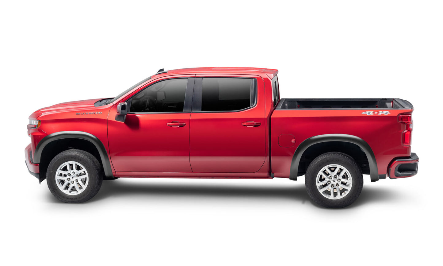 Black Extended Fender Flare 4-PC Set For 19-26 Chevy Silverado 1500 2022 Chevy Silverado 1500 Ltd Bushwacker