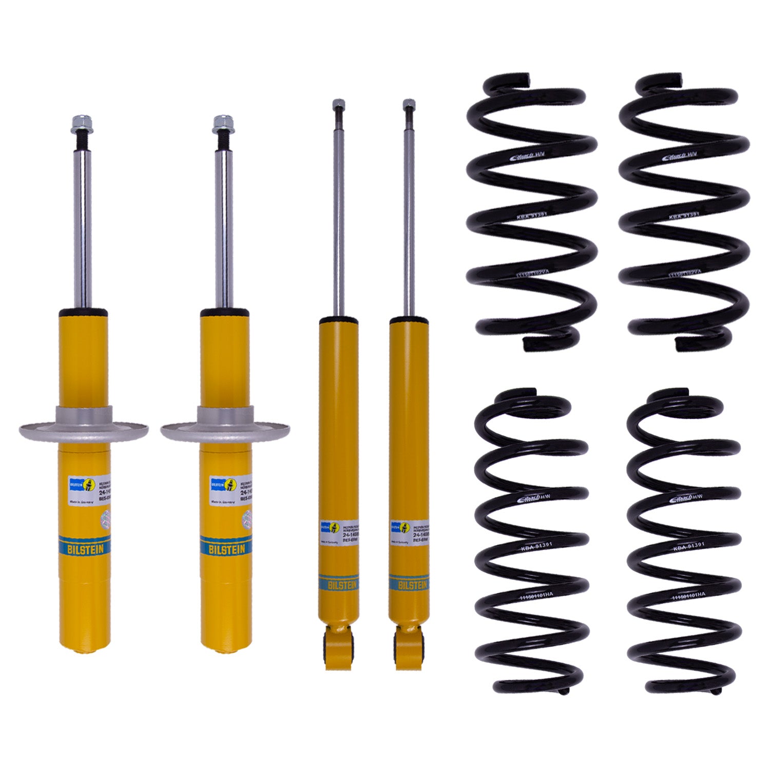 Suspension Kit Audi S4 2016-2010 Monotube Front Lowered Height 35mm, up to 1215kg Axle Load Rear Lowered Height 30mm, up to 1160kg Axle Load Without Electronic or Self-Leveling Suspension B12 (Pro-Kit) Bilstein