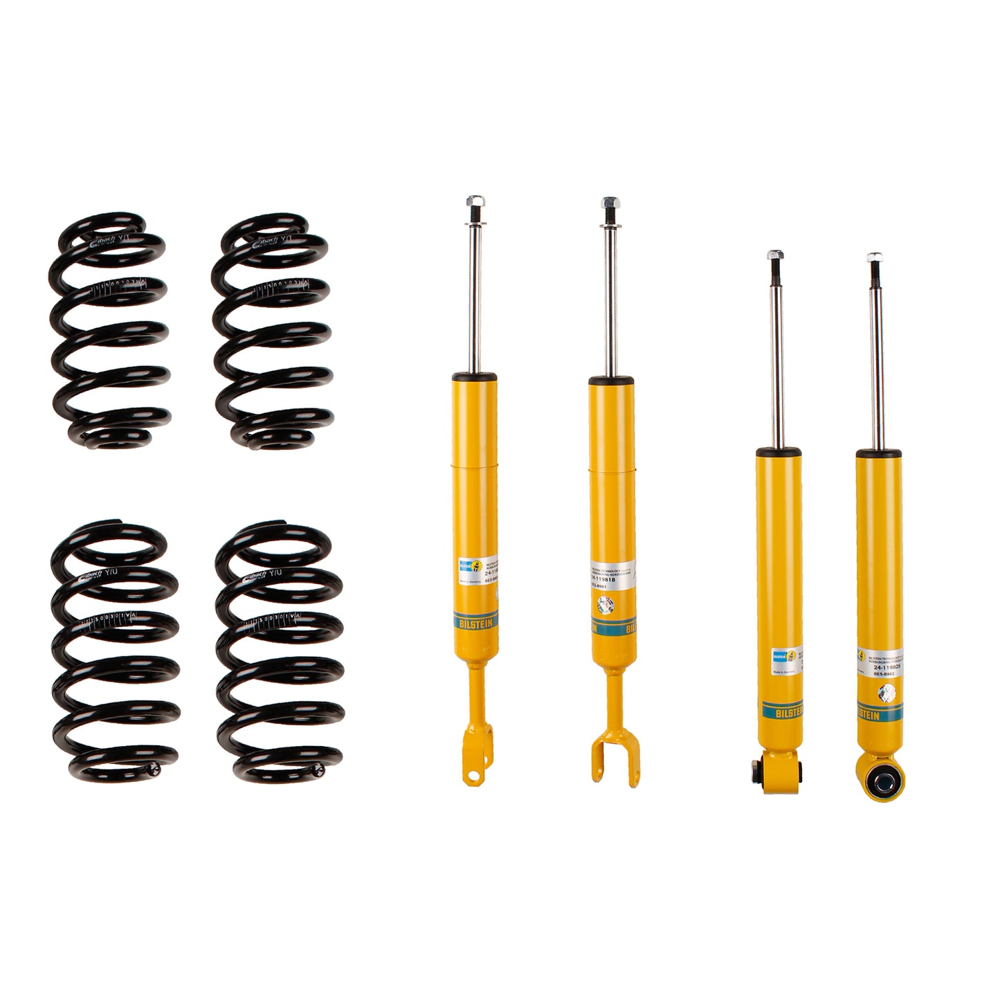 Suspension Kit Audi A4 Quattro 2008-2002 Monotube Front Lowered Height 30mm, up to 1090kg Axle Load Rear Lowered Height 30mm, up to 1130kg Axle Load From Chassis # 8E-2-400001 B12 (Pro-Kit) Bilstein