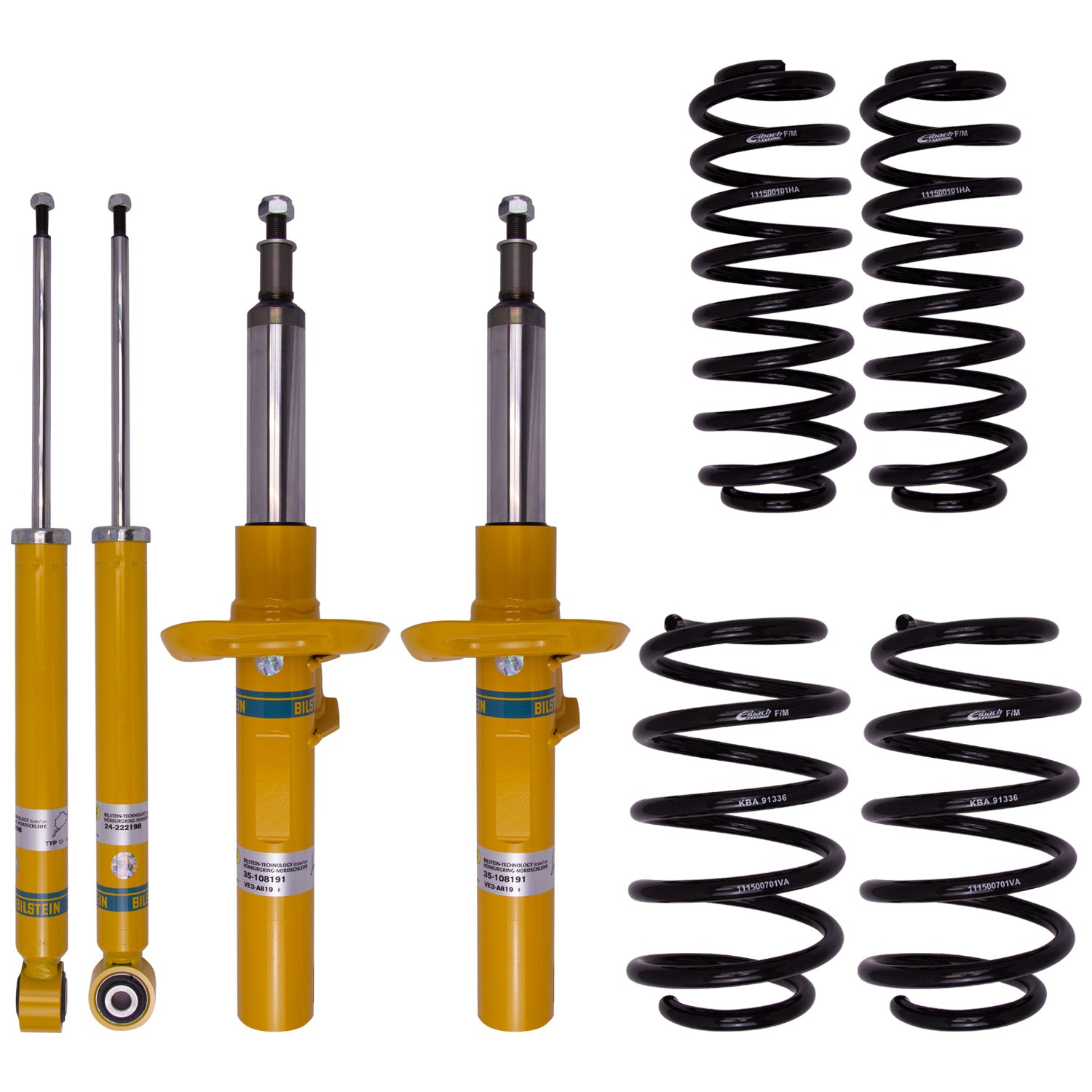 Suspension Kit Volkswagen Beetle 2019-2012 Monotube Front Lowered Height 30mm, up to 1080kg Axle Load Rear Lowered Height 30mm, up to 880kg Axle Load B12 (Pro-Kit) Bilstein