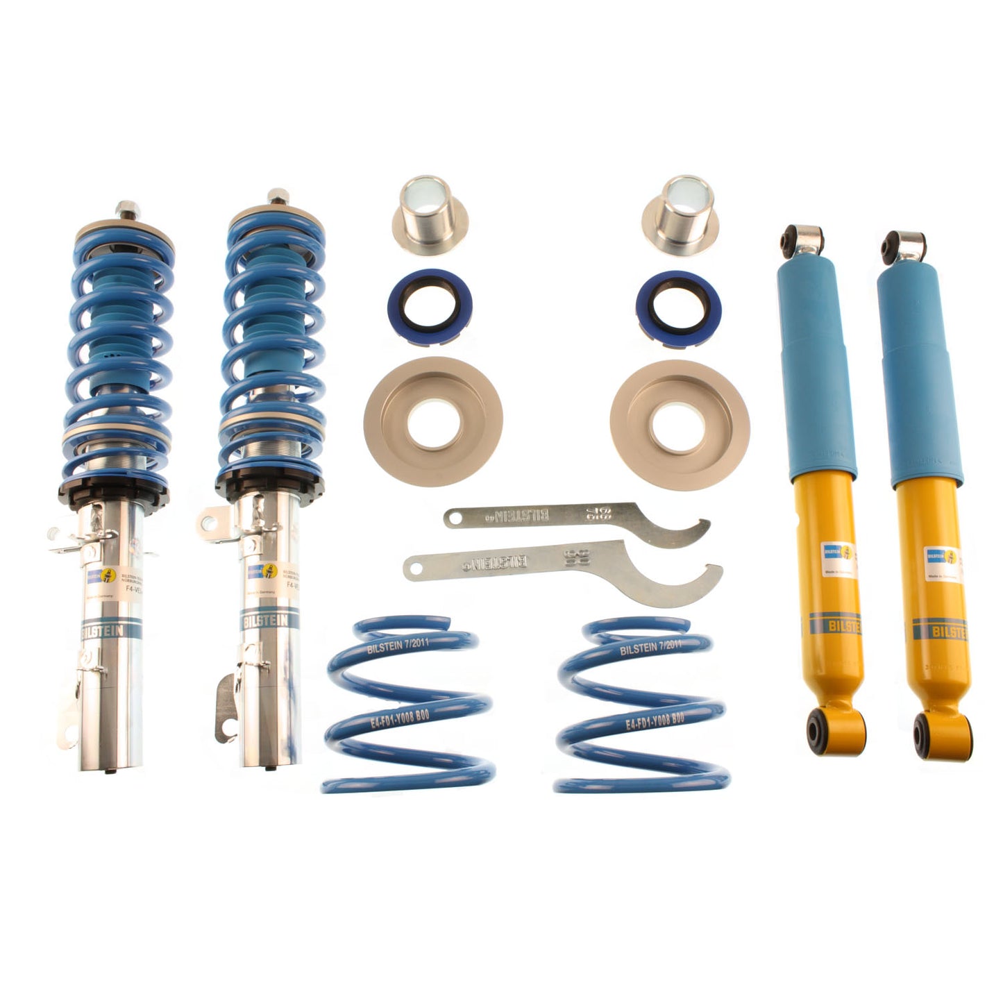Suspension Kit Audi TT Quattro 2006-2000, Volkswagen R32 2004 Monotube Front Lowered Height 30-50mm, up to 1110kg Axle Load Rear Lowered Height 30-50mm, up to 1080kg Axle Load B14 (PSS) Bilstein