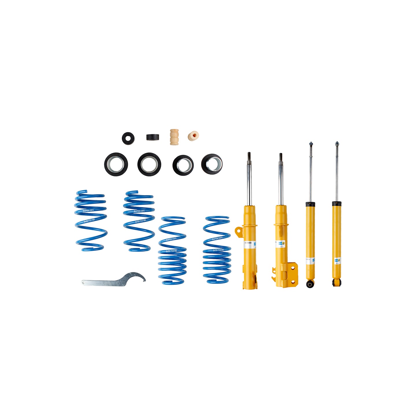 Suspension Kit Toyota Yaris 2017-2007 Twintube Front Lowered Height 20-40mm, up to 895kg Axle Load Rear Lowered Height 20-40mm, up to 825kg Axle Load B14 (PSS) Bilstein