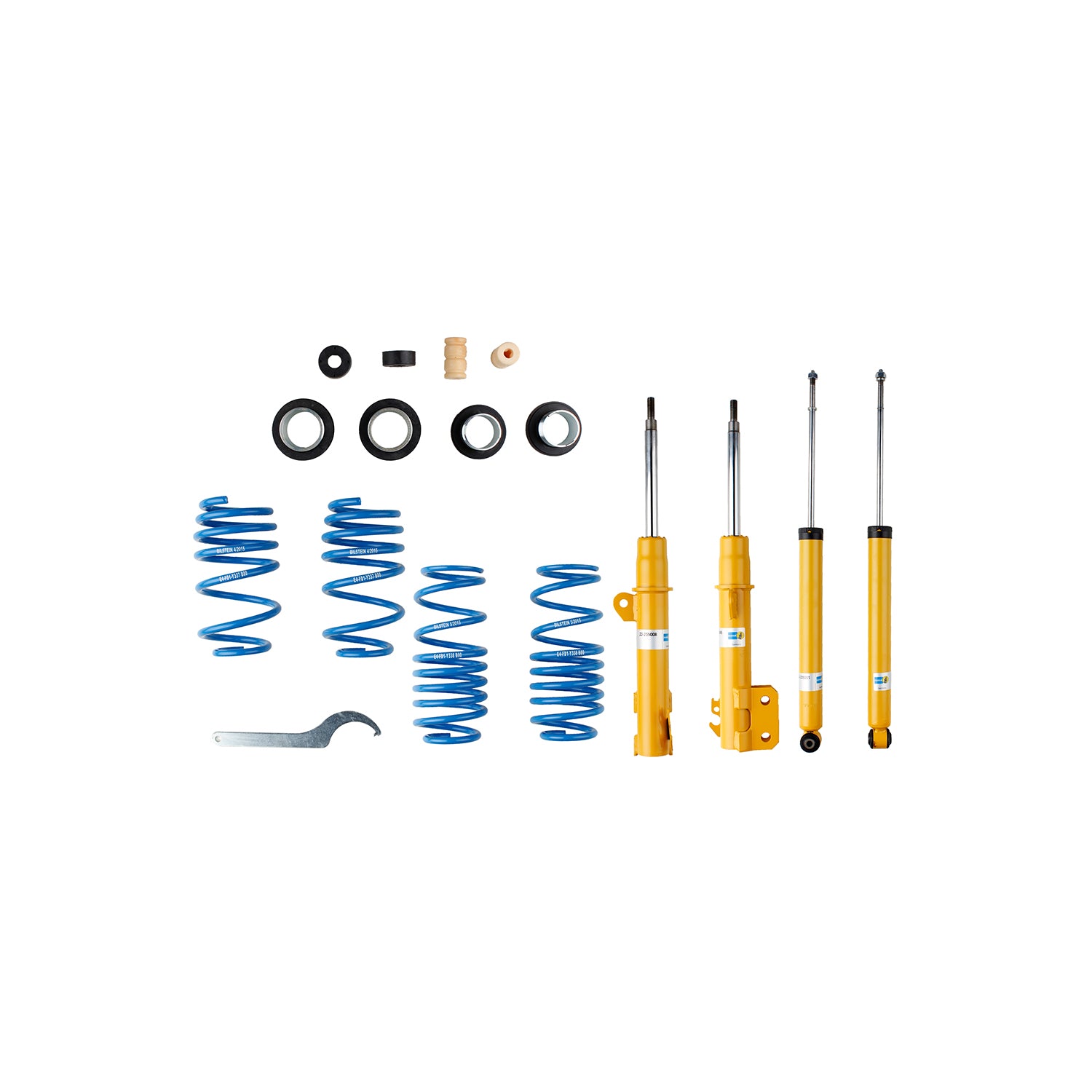 Suspension Kit Toyota Yaris 2017-2007 Twintube Front Lowered Height 20-40mm, up to 895kg Axle Load Rear Lowered Height 20-40mm, up to 825kg Axle Load B14 (PSS) Bilstein