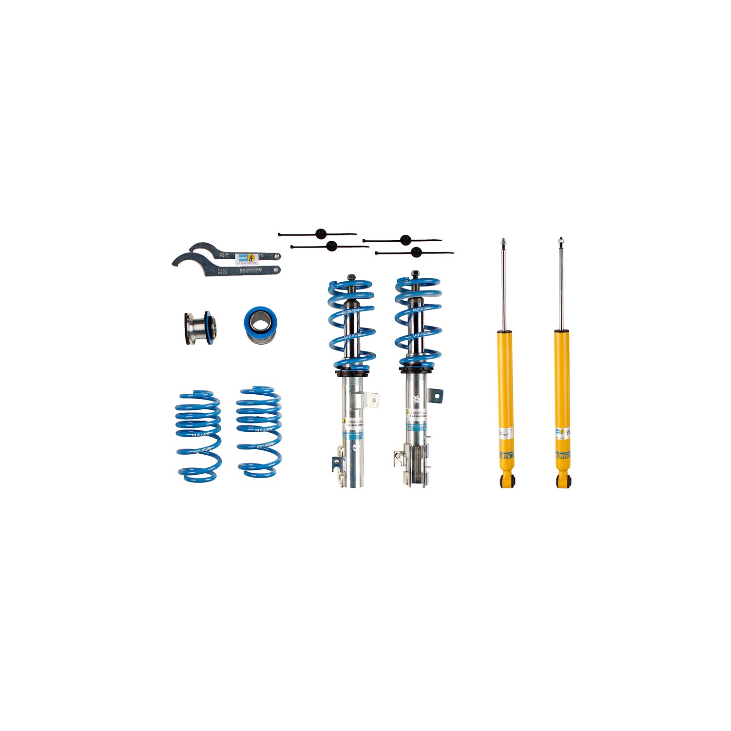 Suspension Kit Ford Fiesta 2019-2014 Monotube Front Lowered Height 25-40mm, up to 850kg Axle Load Rear Lowered Height 20-40mm, up to 765kg Axle Load B14 (PSS) Bilstein