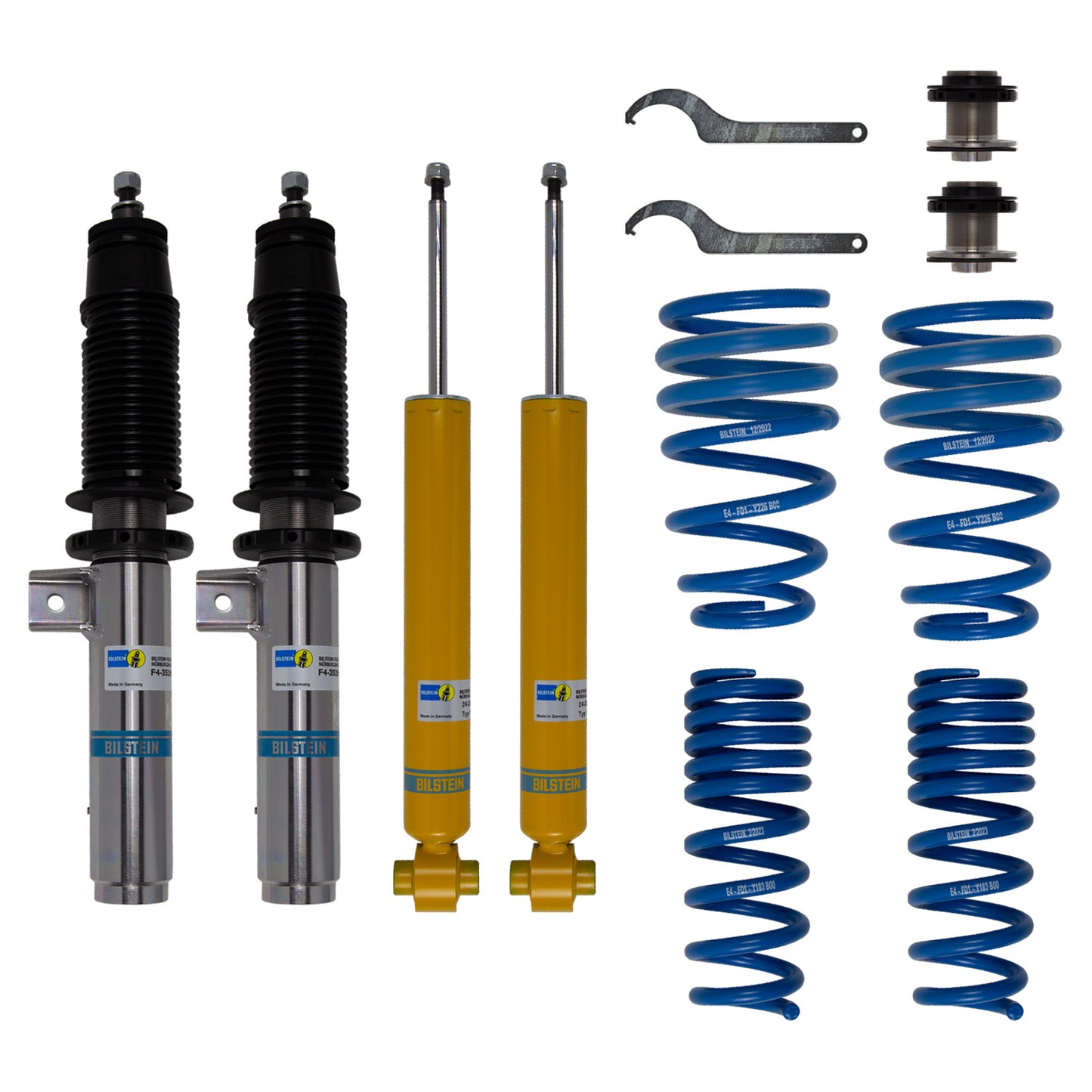 Suspension Kit BMW 228i xDrive 2016-2015 230i Monotube Front Lowered Height 30-50mm up to 1020kg Axle Load Rear Lowered Height 30-50mm up to 1120kg Axle Load Without Electronic Suspension B14 (PSS) Bilstein