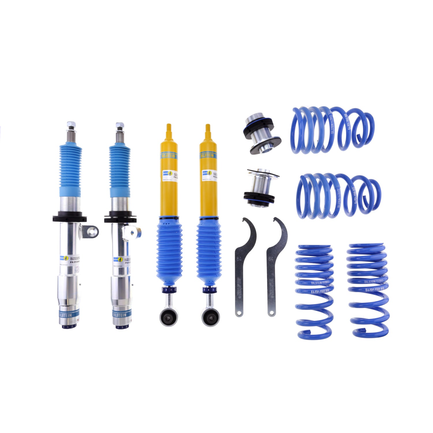 Suspension Kit BMW M2 2021-2016, M3 2018-2015, M4 2020-2015 Monotube Front Lowered Height 30-40mm, up to 990kg Axle Load Rear Lowered Height 5-25mm, up to 1250kg Axle Load Without Electronic Suspension B16 (PSS10) Bilstein