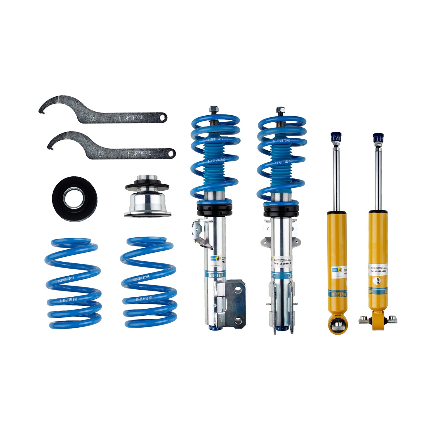 Suspension Kit Ford Mustang 2022-2015 Monotube Front Lowered Height 20-45mm, up to 1075kg Axle Load Rear Lowered Height 25-40mm, up to 1148kg Axle Load B16 (PSS10) Bilstein