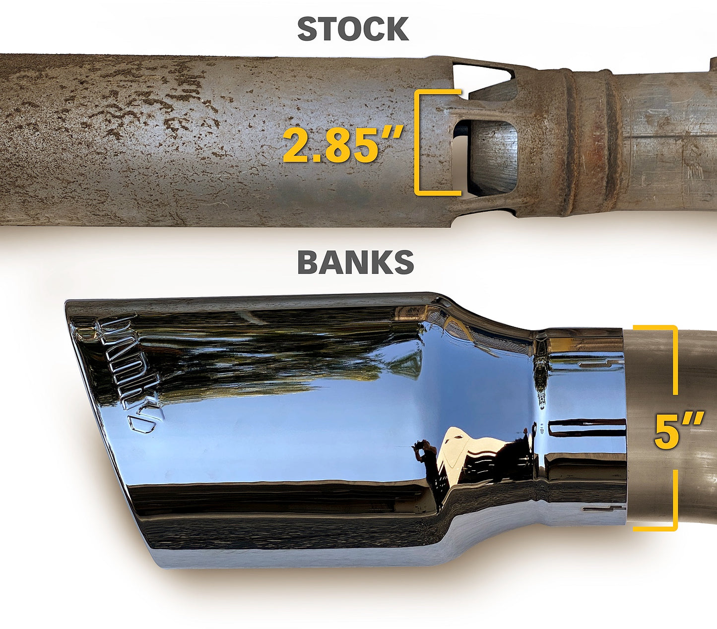 Monster Exhaust System 5-inch Single Exit Black Tip 2017- 2019 Chevy/GMC 2500/3500 Duramax 6.6L L5P Banks Power