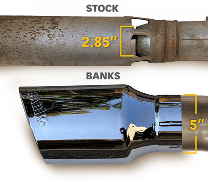 Monster Exhaust System 5-inch Single Exit Chrome Tip 20-22 Chevy/GMC 2500/3500 Duramax 6.6L L5P Banks Power