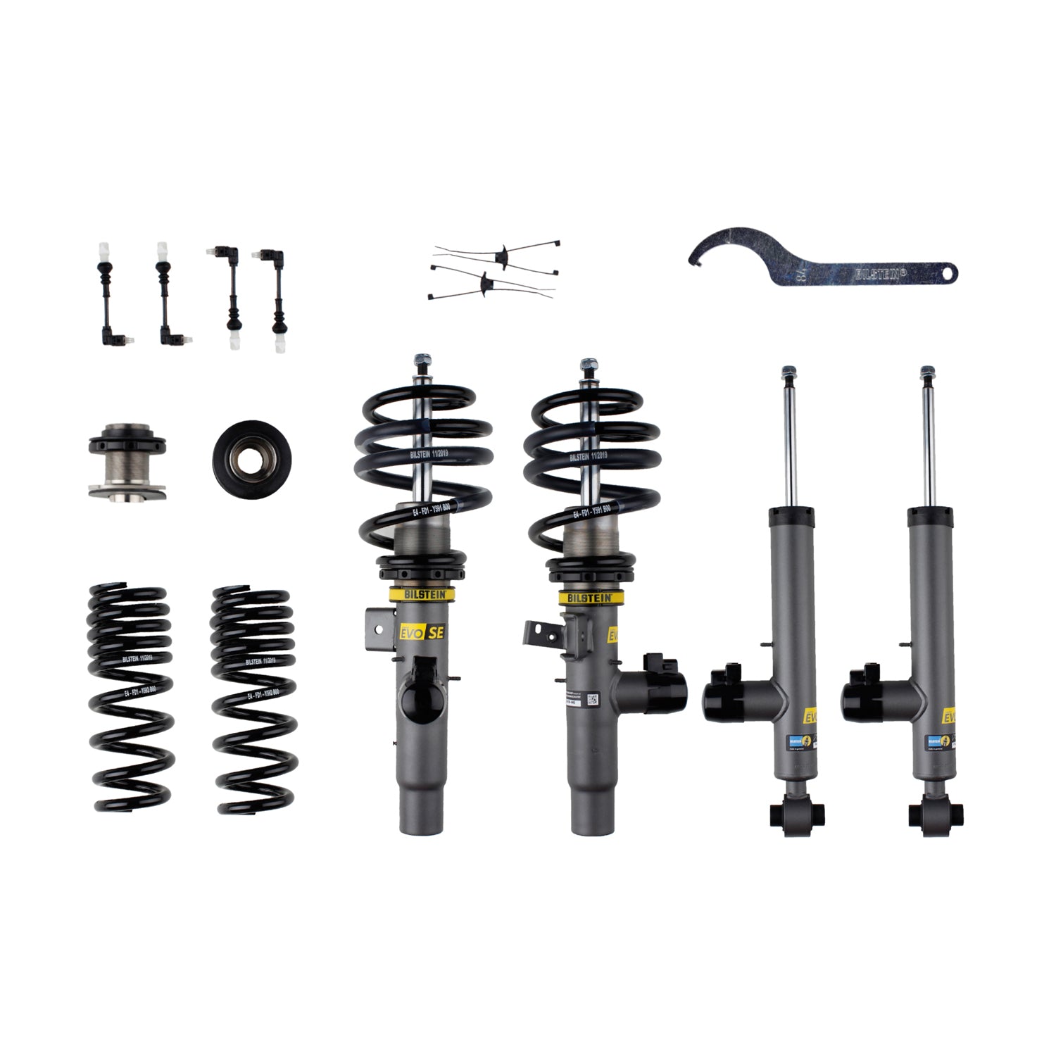 Suspension Kit BMW 330e 2022-2021, 330i 2021-2019, 430i 2025-2021, M340i 20-25 Twintube Front Lowered Height 25-50mm, up to 1075kg Axle Load Rear Lowered Height 20-60mm, up to 1210kg Axle Load With Electronic Suspension EVO SE Bilstein