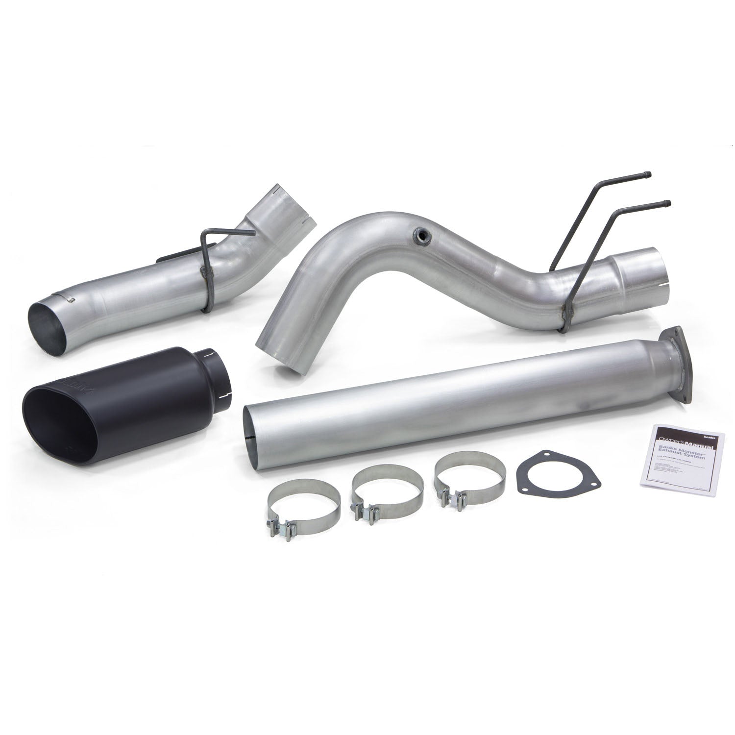 Monster Exhaust System 5-inch Single Exit Black Tip 17-26 Ford F250/F350/F450 6.7L Banks Power