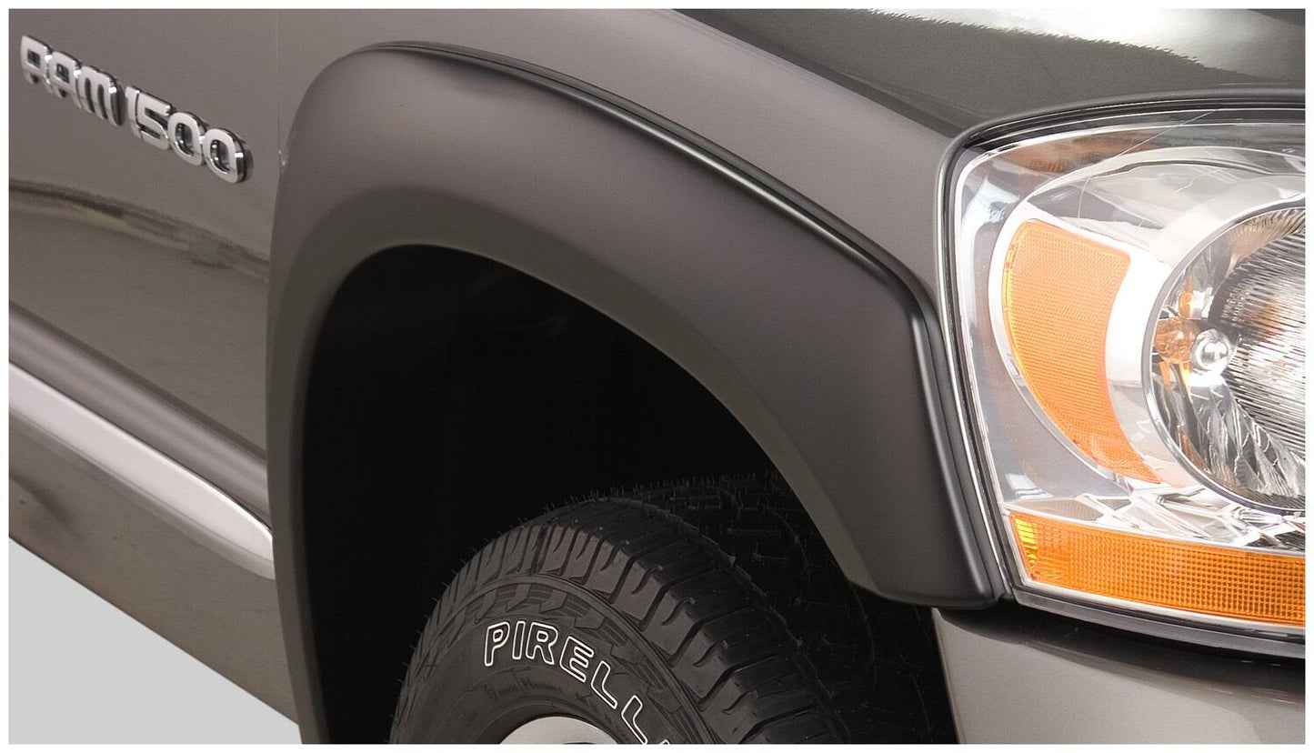 Black OE Style Smooth Finish 4-Piece Fender Flare Set For 2002-2005 Dodge Ram 1500 2003-2005 Ram 2500, 3500 (Excludes Dually) Bushwacker