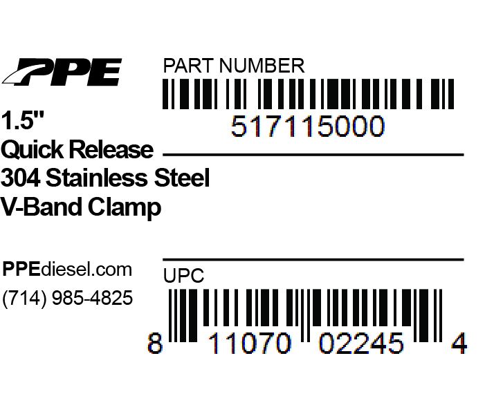1.5 Inch V Band Clamp Quick Release PPE Diesel