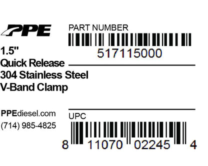 1.5 Inch V Band Clamp Quick Release PPE Diesel