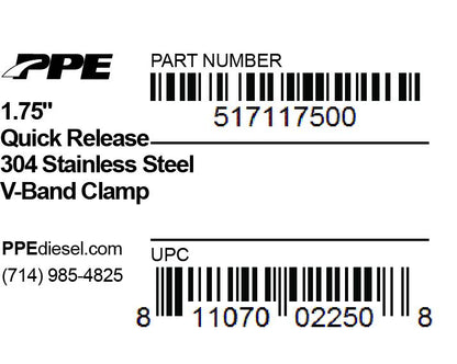 1.75 Inch V Band Clamp Stainless Steel Quick Release PPE Diesel