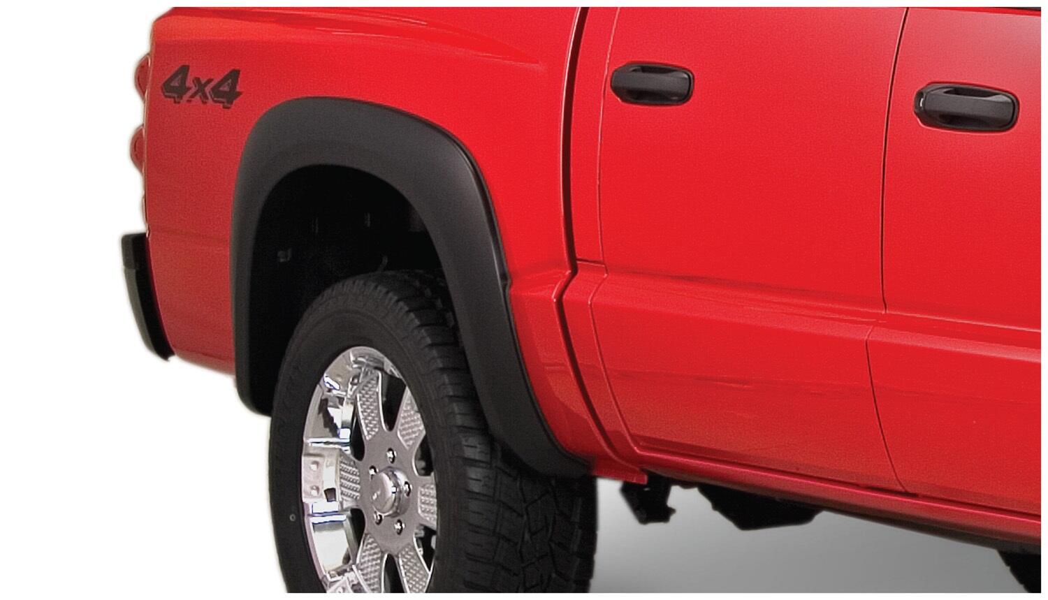 Black Extendafender Style Smooth Finish 4-Piece Fender Flare Set For 2005-2010 Dodge Dakota Bushwacker