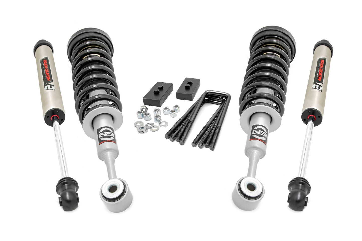 2.0 Inch Ford Strut Leveling Kit w/V2 Shocks For 04-08 F-150 2WD Rough Country