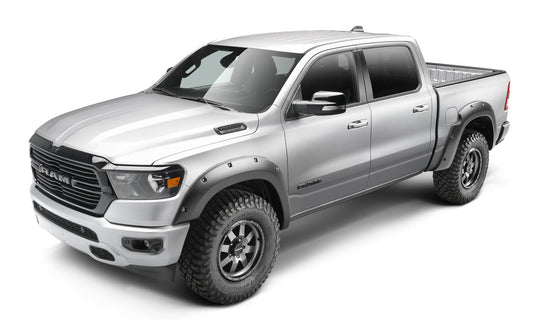 Black Forge Pocket/Rivet Textured Finish 4-Pc Fender Flare Set For 19-22 Ram 1500 Will Not Fit Rebel And Trx Models Bushwacker