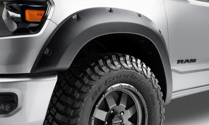 Black Forge Pocket/Rivet Textured Finish 4-Pc Fender Flare Set For 19-22 Ram 1500 Will Not Fit Rebel And Trx Models Bushwacker