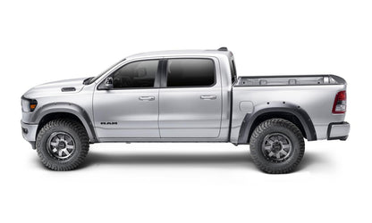 Black Forge Pocket/Rivet Textured Finish 4-Pc Fender Flare Set For 19-22 Ram 1500 Will Not Fit Rebel And Trx Models Bushwacker