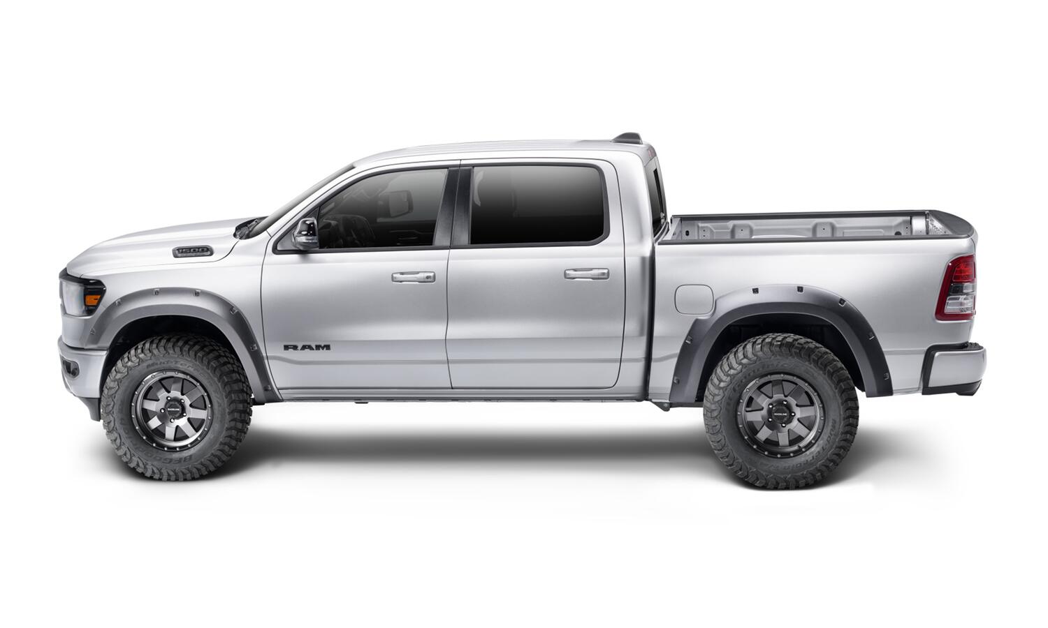 Black Forge Pocket/Rivet Textured Finish 4-Pc Fender Flare Set For 10-18 Ram 2500/3500 Includes Dually Bushwacker