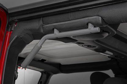 Jeep Solid Steel Grab Handle Set 07-18 Wrangler JK Gray Rough Country