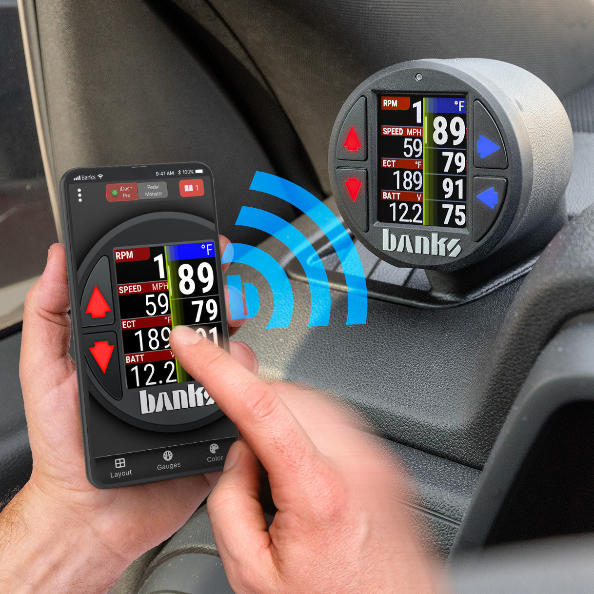 iDash Data Pro for use with OBDII CAN bus vehicles Expansion Gauge Banks Power