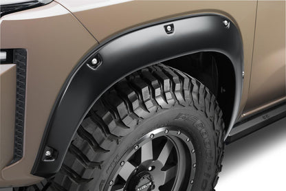 Black Pocket/Rivet Style Smooth Finish Front Fender Flares For 22-26 Nissan Frontier Bushwacker