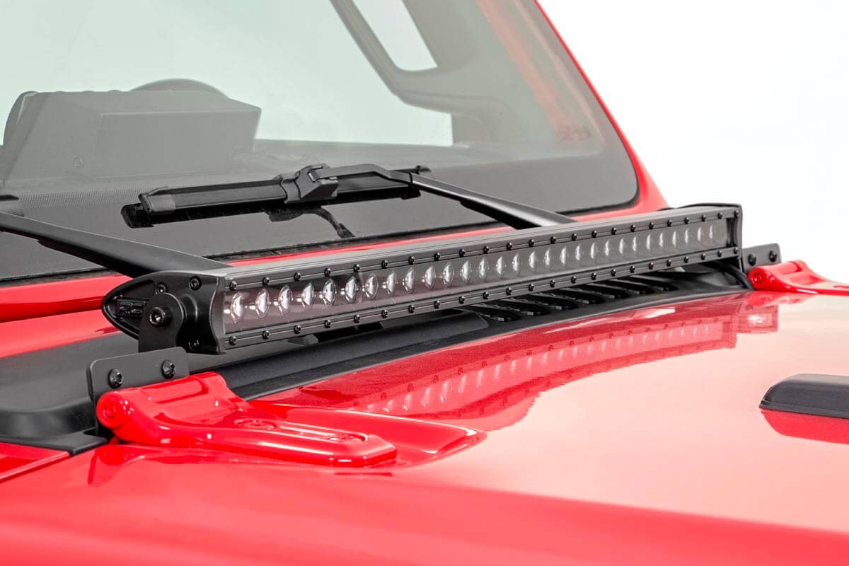 Jeep 30 Inch LED Hood Kit 18-20 Wrangler JL, 20 Gladiator JT Chrome-Series Rough Country